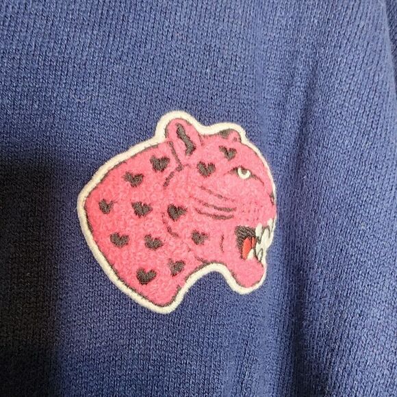 6X 30W Torrid Navy Blue Pink Leopard Pullover Sweater Lovesick Lover Relaxed Fit - Picture 4 of 7